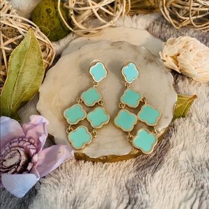 Gold and Turquoise Drop Earrings